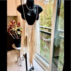 Vintage Petro Zillia Cream Boho Fringe Top